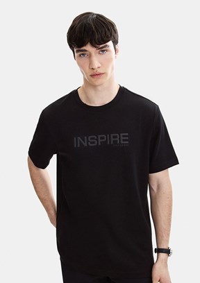 BACKANDBOND - B35S10058 Erkek Siyah Bisiklet Yaka T-Shirt
