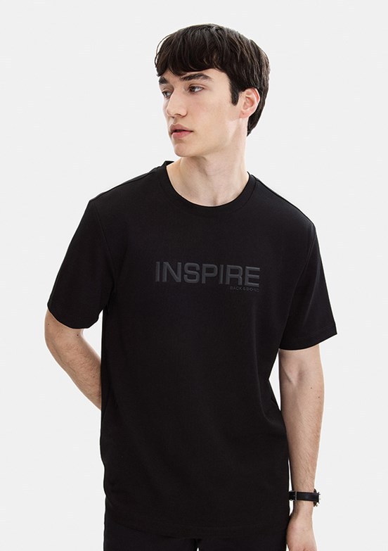 BACKANDBOND - B35S10058 Erkek Siyah Bisiklet Yaka T-Shirt