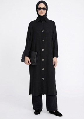 ARMİNE - 26YT549 Kadın Siyah Basic Hırka