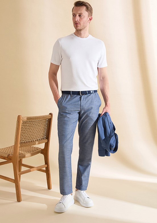 PİERRE CARDİN - Erkek Mavi Slim Pantolon