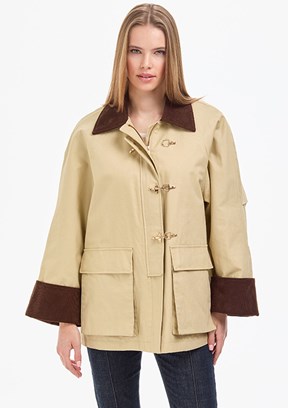 PİERRE CARDİN Kadın Bej Comfort Kaban