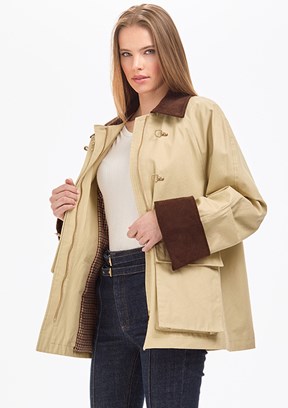 PİERRE CARDİN Kadın Bej Comfort Kaban