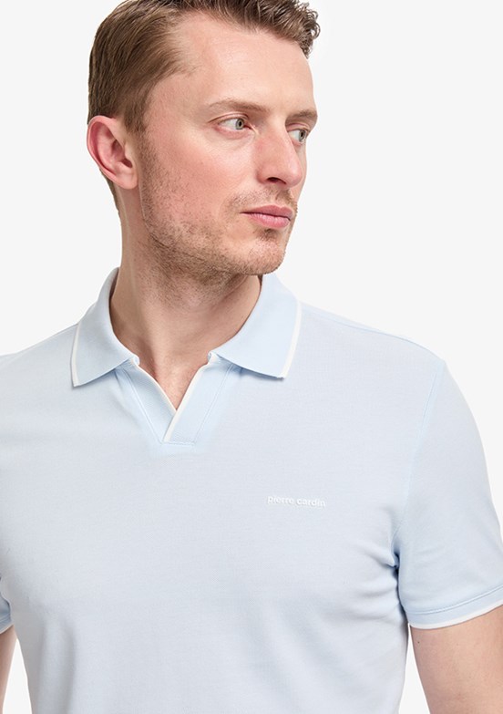 PİERRE CARDİN - Erkek Mavi Slim T-Shirt