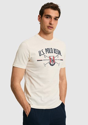 US POLO ASSN - Erkek Beyaz Regular T-Shirt