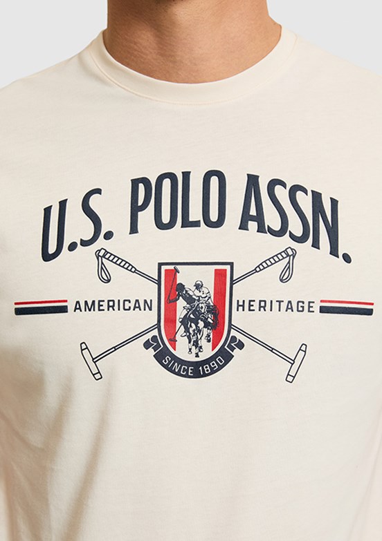 US POLO ASSN - Erkek Beyaz Regular T-Shirt