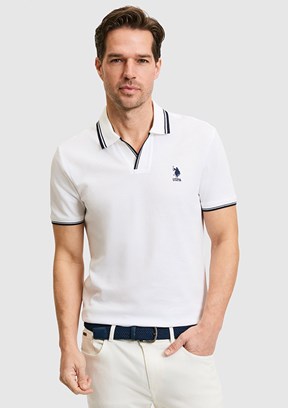 US POLO ASSN - Erkek Beyaz Slim T-Shirt