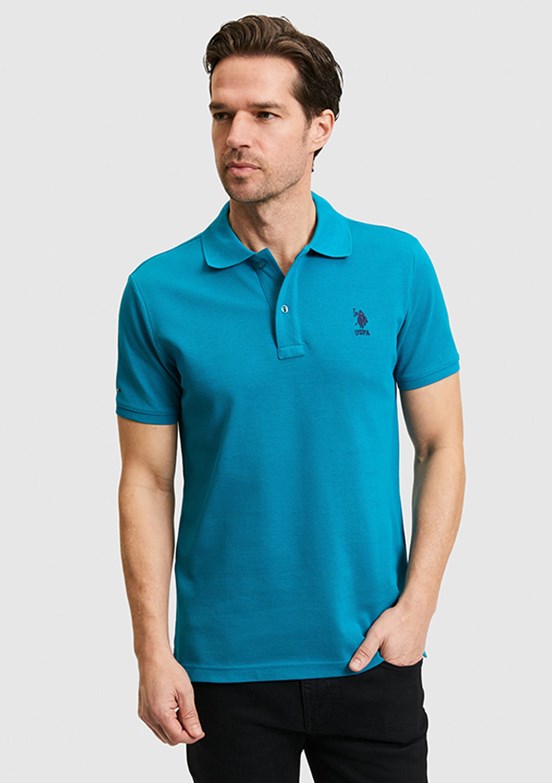 US POLO ASSN - Erkek Mavi Basic T-Shirt