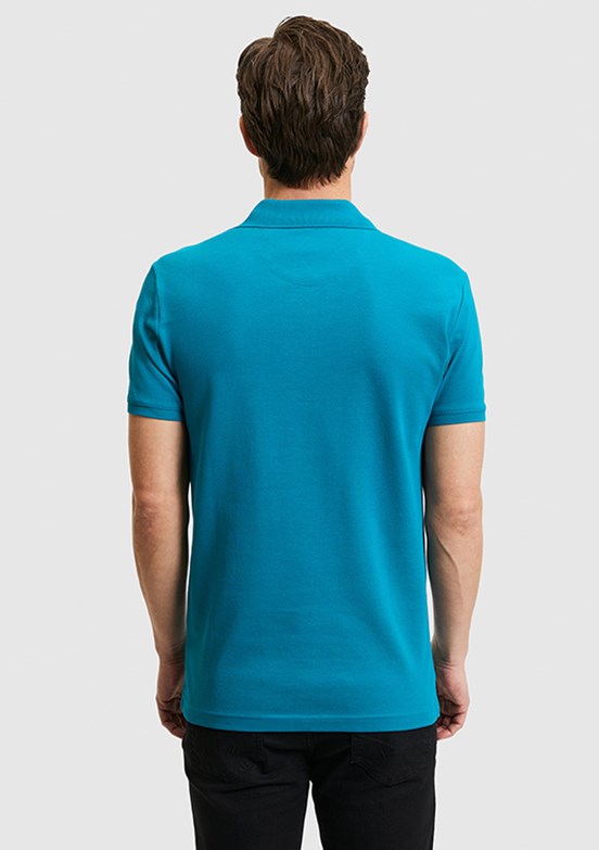 US POLO ASSN - Erkek Mavi Basic T-Shirt