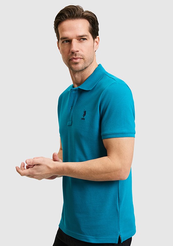 US POLO ASSN - Erkek Mavi Basic T-Shirt