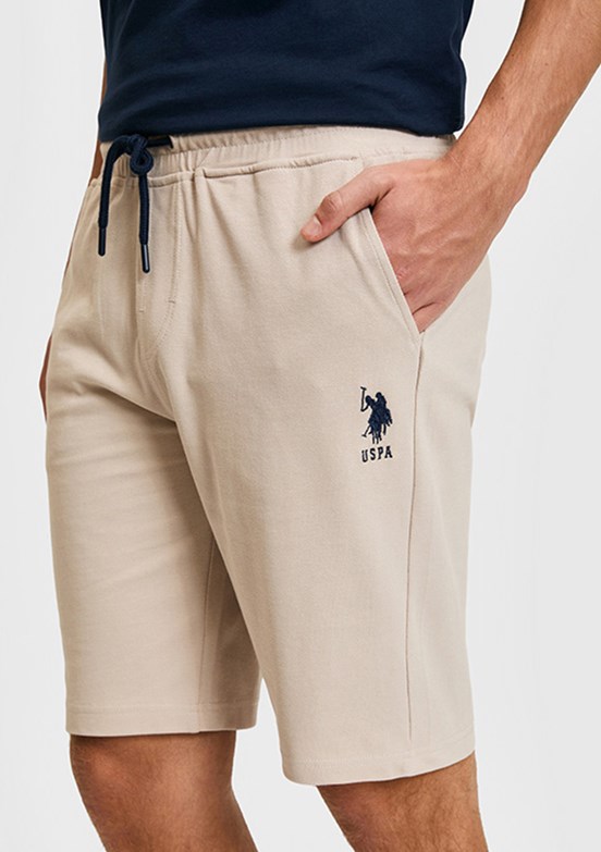 US POLO ASSN - Erkek Bej Bermuda Şort