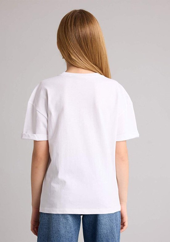 DEFACTO - G8184A8DFA Kız Çocuk Beyaz Kısa Kol T-Shirt