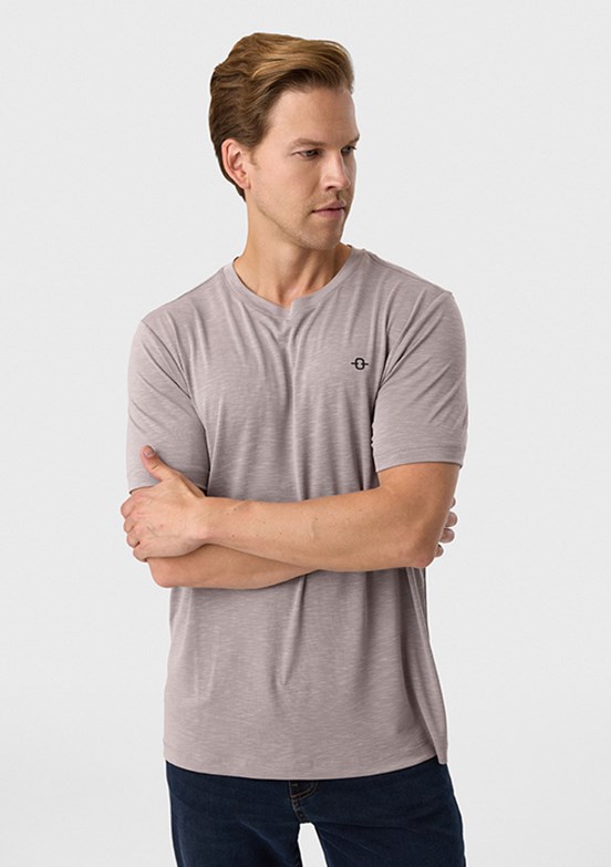 BACKANDBOND - BTS1000100000 Erkek Vizon Regular T-Shırt
