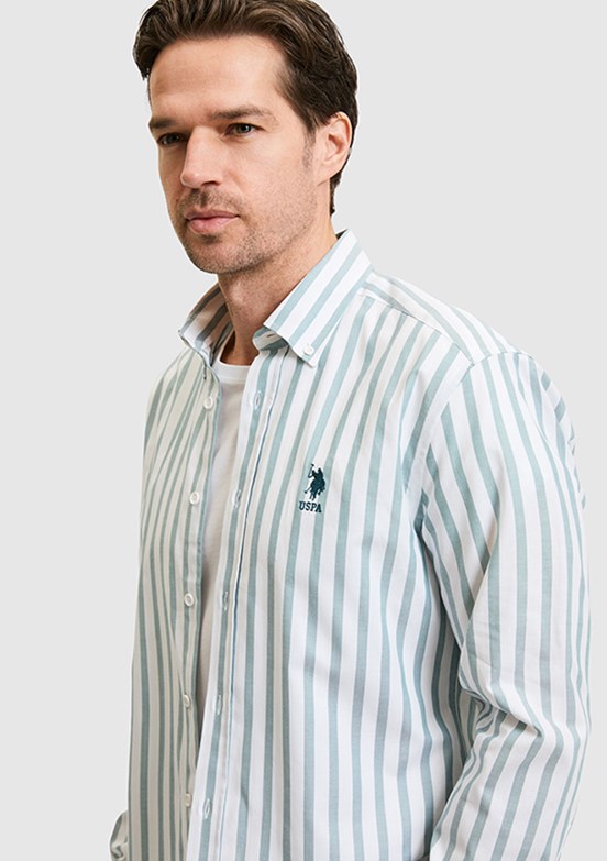 US POLO ASSN - Erkek Mavi Uzun Kol Gömlek