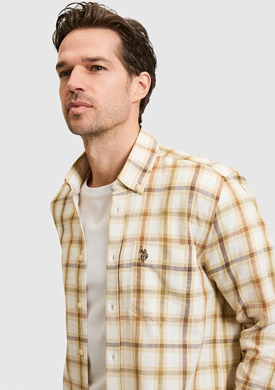 US POLO ASSN - Erkek Yeşil Uzun Kol Gömlek