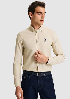 US POLO ASSN - Erkek Yeşil Slim Gömlek