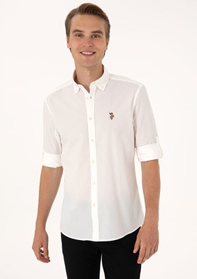 US POLO ASSN - Erkek Beyaz Regular Gömlek