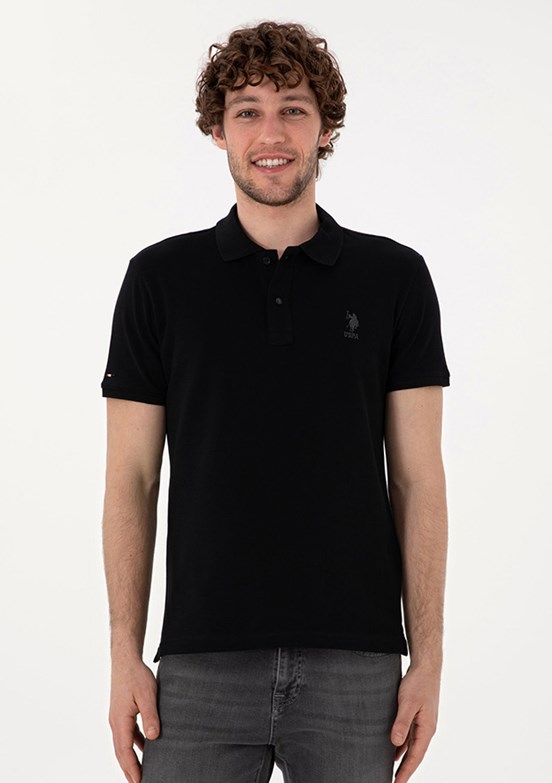US POLO ASSN - Erkek Siyah Slim T-Shirt