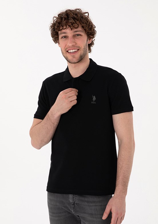 US POLO ASSN - Erkek Siyah Slim T-Shirt