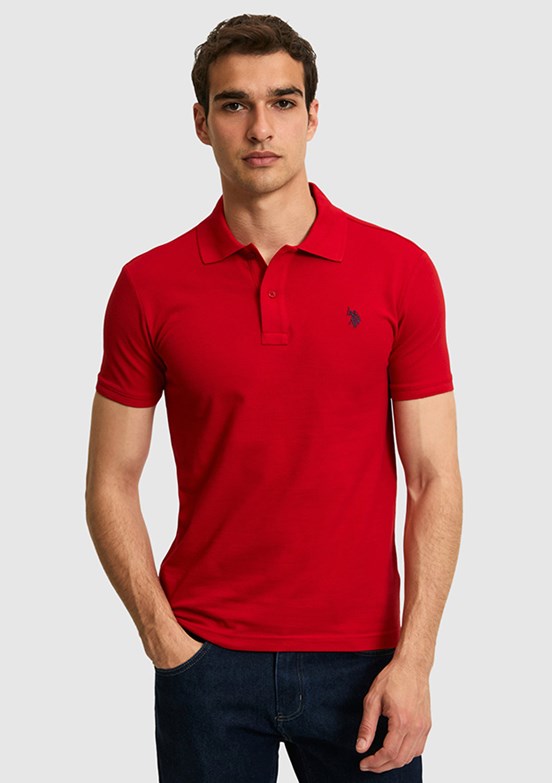 US POLO ASSN - Erkek Kırmızı Slim T-Shirt
