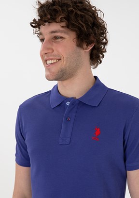 US POLO ASSN - Erkek Mavi Slim T-Shirt