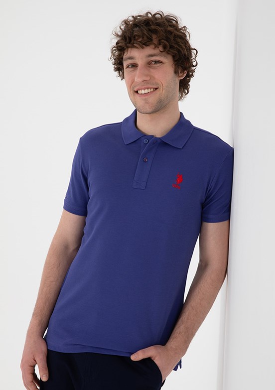 US POLO ASSN - Erkek Mavi Slim T-Shirt