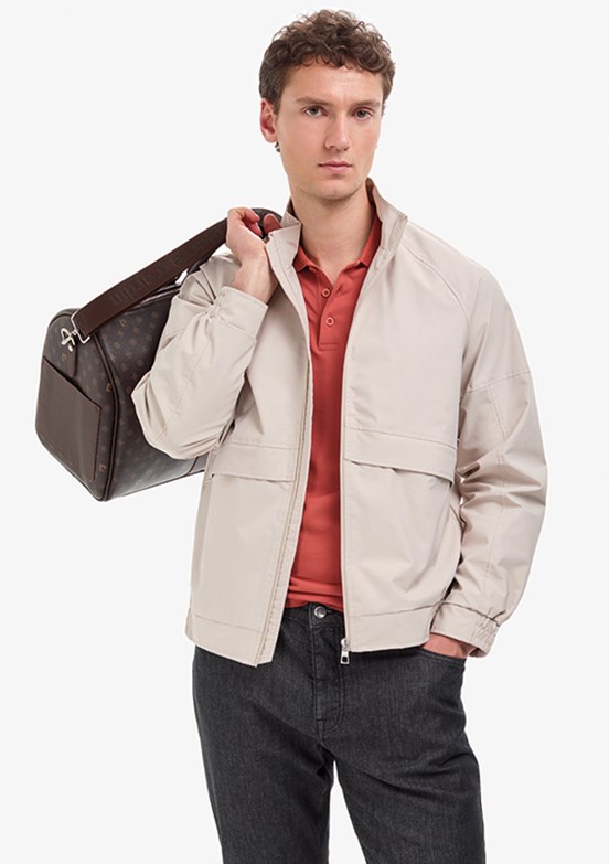 PİERRE CARDİN - Erkek Bej Basic Mont