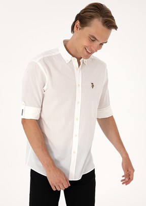 US POLO ASSN - Erkek Beyaz Uzun Kol Gömlek