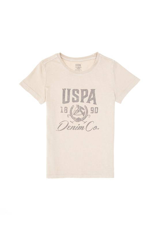 US POLO ASSN - Erkek Çocuk Bej Regular T-Shirt