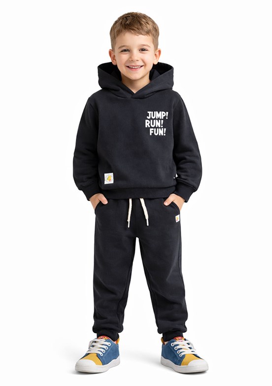 HARİBO - S26B1ET103 Unisex Çocuk Siyah Eşofman Takımı