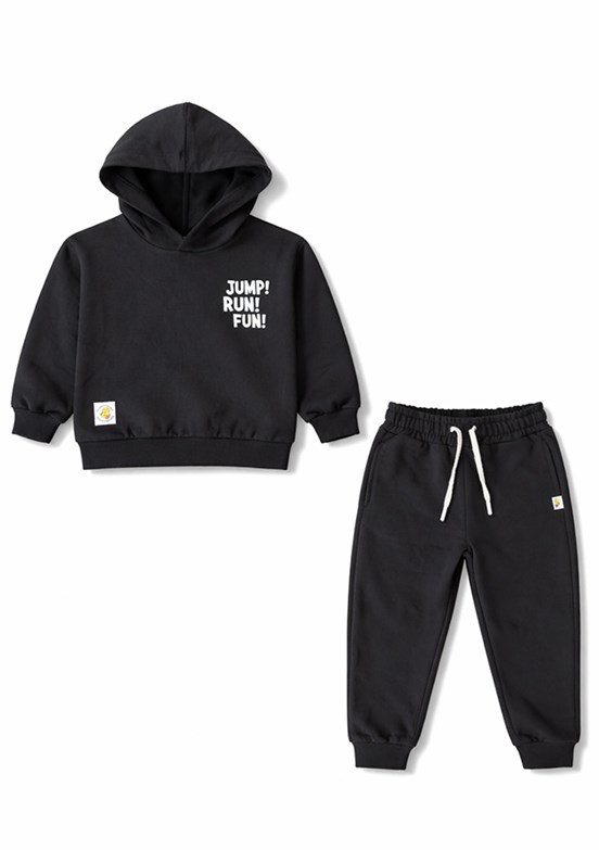 HARİBO - S26B1ET103 Unisex Çocuk Siyah Eşofman Takımı