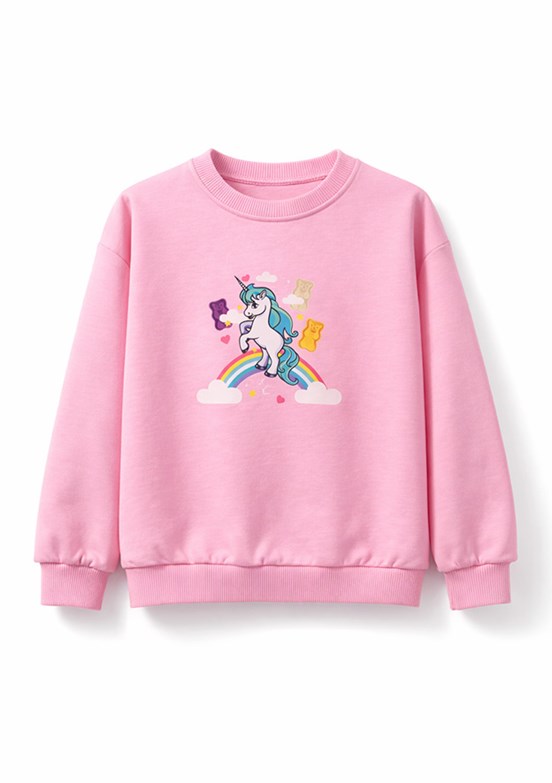 HARİBO - S26G1SW203 Kız Çocuk Pembe Basic Sweatshirt
