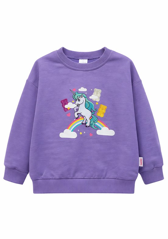 HARİBO - S26G1SW203 Kız Çocuk Mor Basic Sweatshirt