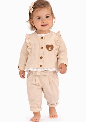 HARİBO - S26G4CTT801 Kız Bebek Beyaz Eşofman Takımı