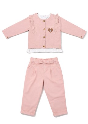 HARİBO - S26G4CTT801 Kız Bebek Pembe Eşofman Takımı
