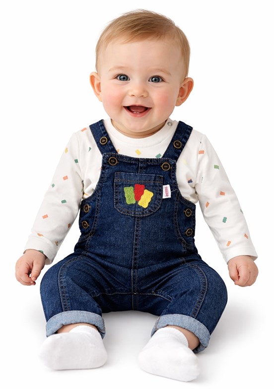 HARİBO - S26B4SLP705 Erkek Bebek Lacivert Salopet Pantolon
