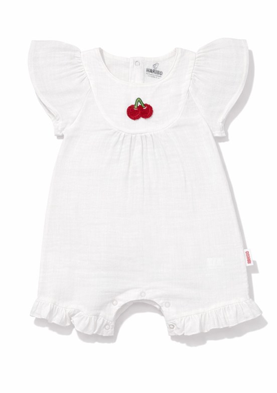 HARİBO - S26G4TLM801 Kız Bebek Beyaz Tulum Elbise