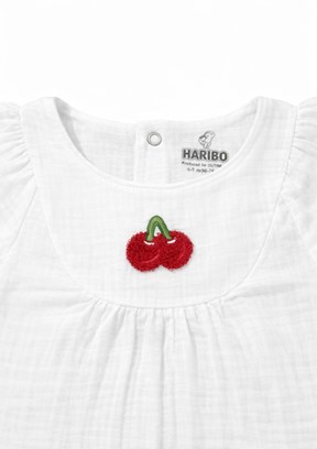 HARİBO - S26G4TLM801 Kız Bebek Beyaz Tulum Elbise