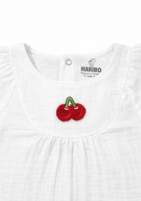 HARİBO - S26G4TLM801 Kız Bebek Beyaz Tulum Elbise