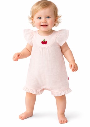 HARİBO - S26G4TLM801 Kız Bebek Pembe Tulum Elbise