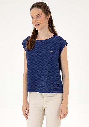 US POLO ASSN Kadın Lacivert Kısa Kol Gömlek