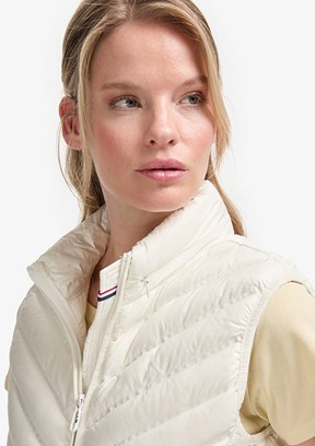 US POLO ASSN - Kadın Beyaz Dokuma Yelek