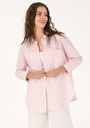 US POLO ASSN Kadın Pembe Uzun Kol Gömlek