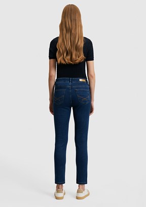 US POLO ASSN - Kadın Mavi Oversize Jean Pantolon