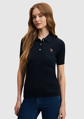 US POLO ASSN - Kadın Lacivert Slim Kazak