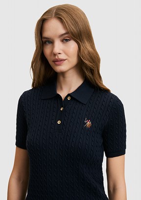 US POLO ASSN - Kadın Lacivert Slim Kazak