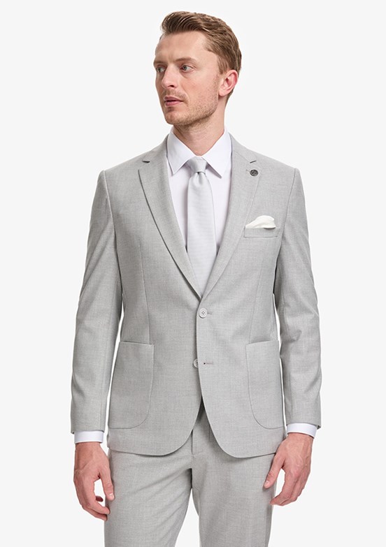 PIERRE CARDIN - Erkek Gri Slim Takım Elbise