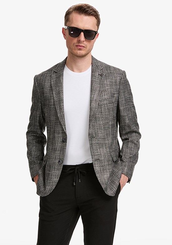 PIERRE CARDIN - Erkek Siyah Slim Ceket