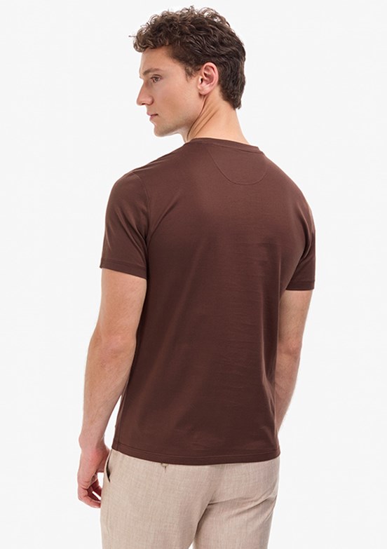 PİERRE CARDİN - Erkek Kahverengi Regular T-Shirt