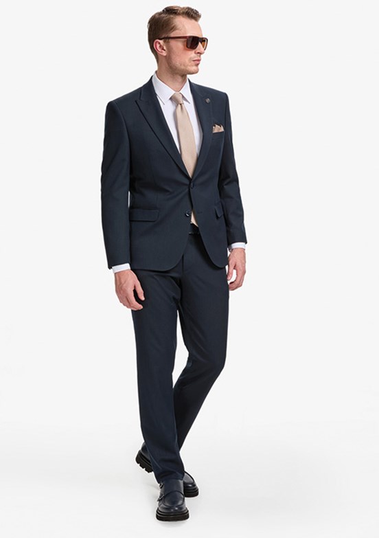 PİERRE CARDİN - Erkek Lacivert Slim Takım Elbise