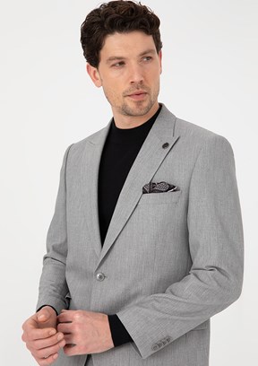 PİERRE CARDİN Erkek Gri Slim Takım Elbise
